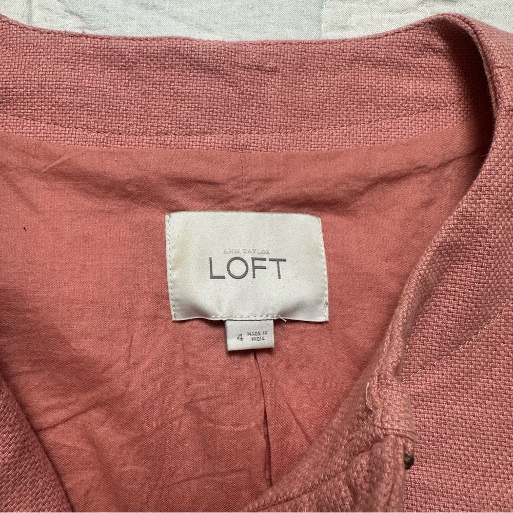Linen Blend Blazer Jacket | Minimalist Zip Front · LOFT - Picture 9 of 11